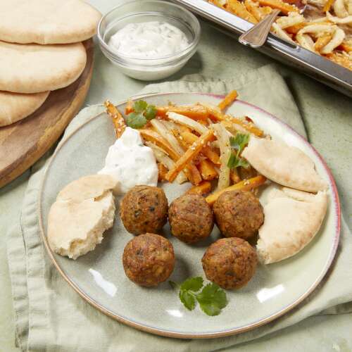 Recette Pour Falafels Patates Douces Et Fenouil Rotis Dressing Au Yaourt Colruyt En Cuisine