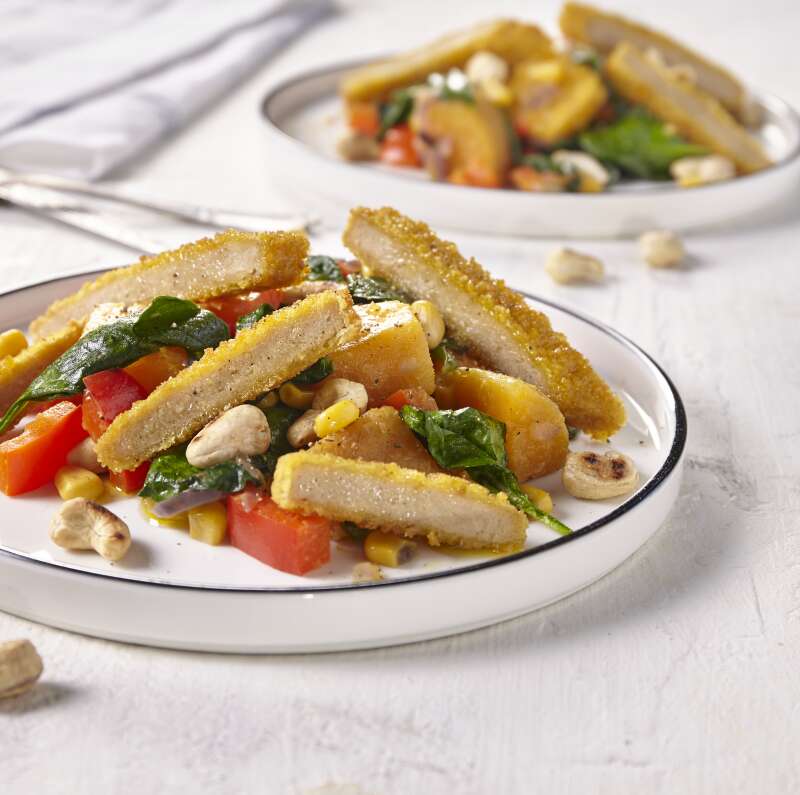 Recept voor Stoofpotje van zoete aardappel met vegetarische schnitzel ...