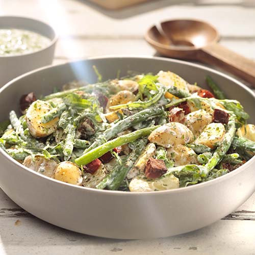 Grenailles Aux Haricots Verts Et Au Chorizo Dressing Au Yaourt