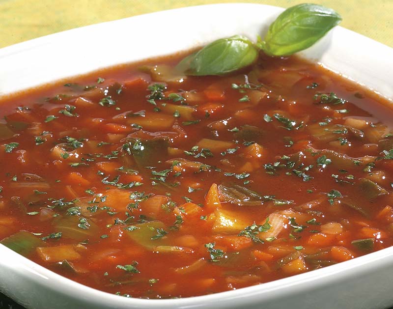Recette pour Bouillon à la tomate et aux petits légumes Colruyt En