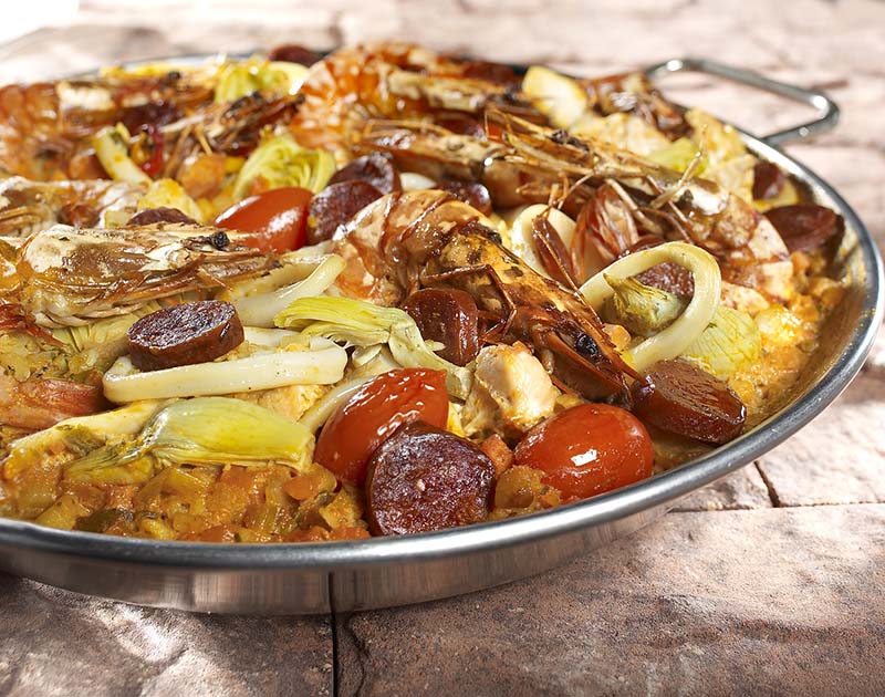 Recept voor Paella met vis en zeevruchten Colruyt Lekker Koken