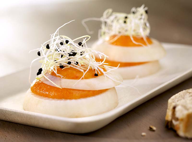 Recette Pour Tourelles De Navet A La Puree De Poivron Colruyt En Cuisine