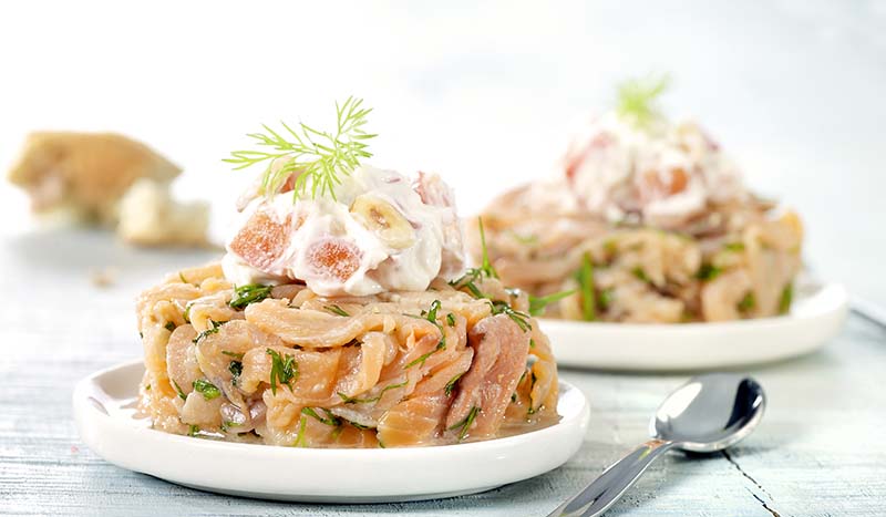 Tartare De Saumon Et Fromage Releve Au Poivron