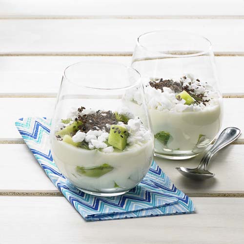 Panaché van kiwi met yoghurt, recept van Colruyt